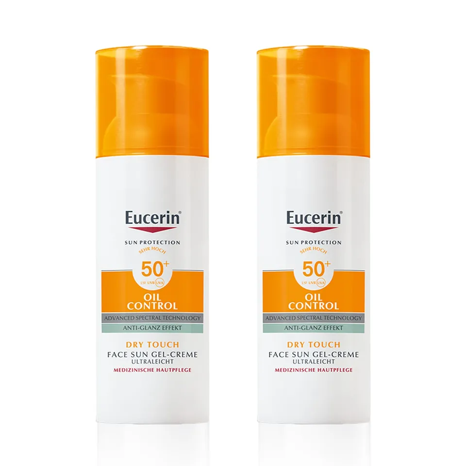 eucerin-oil-control-sun-face-gel-creme-lsf-50-50-ml-2er-set image 1