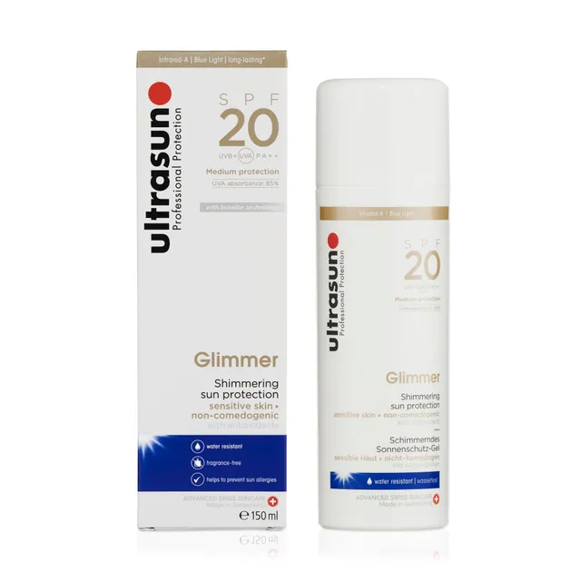 ultrasun-glimmer-sonnenschutz-bodygel-mit-schimmer-lsf-20-150-ml image 1